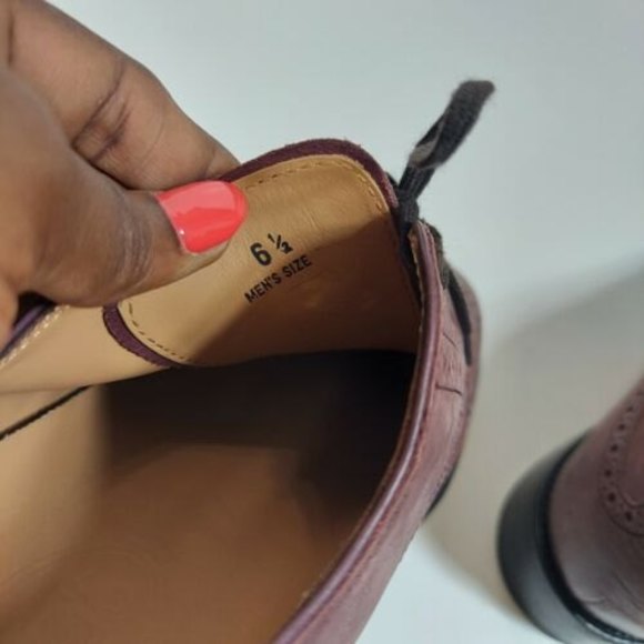 TOD'S MEN LEATHER Derby lace up SHOES 6.5 long wing tip oxford dress shoes casua - Picture 11 of 11